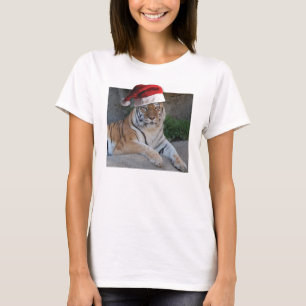 Weihnachtsmannmütze Bengalisch Tiger T-Shirt