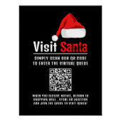 Weihnachtsmannmütze, Besuch Santa, QR Code Queue Poster (Vorderseite)