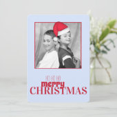 Weihnachtsmannmütze (beweglich) Fotokarte Einladung (Stehend Vorderseite)