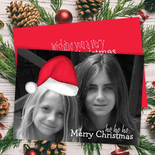 Weihnachtsmannmütze (bewegliches Foto) Grußkarte Einladung