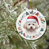 Weihnachtsmannmütze Bichon Frise Dog Weihnachtsfot Keramik Ornament