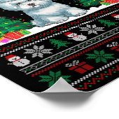 Weihnachtsmannmütze Bichon Frise Hund Xmas Tree Li Poster (Ecke)