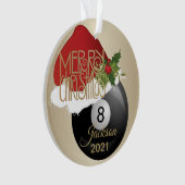 Weihnachtsmannmütze Billiardball| DIREKT Ornament (Vorderseite)