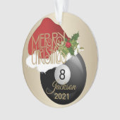 Weihnachtsmannmütze Billiardball| DIREKT Ornament (Vorderseite)