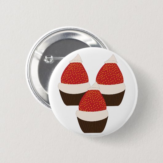 Weihnachtsmannmütze Bites Button (Vorne & Hinten)