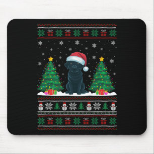 Weihnachtsmannmütze Black Labrador Hund Xmas Tree Mousepad