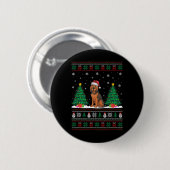 Weihnachtsmannmütze Bloodhound Hund Weihnachtsbaum Button (Vorne & Hinten)