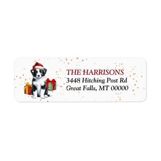 Weihnachtsmannmütze Border Collie Welpengeschenke (Vorne)