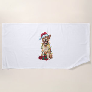 Weihnachtsmannmütze Bouvier des Flandres Dog C Strandtuch