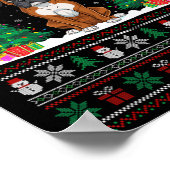 Weihnachtsmannmütze Boxer Dog Weihnachtsbaum Leuch Poster (Ecke)