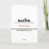 Weihnachtsmannmütze Boxer Feiertagskarte (Rückseite)