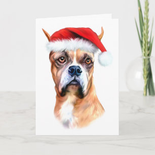 Weihnachtsmannmütze Boxer Feiertagskarte