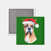 Weihnachtsmannmütze Boxer Magnet (Vorderseite/Rückseite)