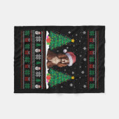 Weihnachtsmannmütze Boykin Spaniel Hund Xmas Tree  Fleecedecke (Vorderseite (Horizontal))