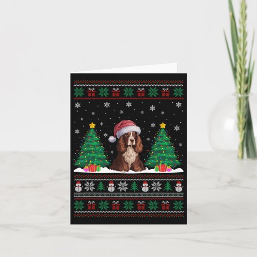 Weihnachtsmannmütze Boykin Spaniel Hund Xmas Tree  Karte (Vorderseite)