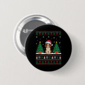 Weihnachtsmannmütze Brittany Spaniel Dog Xmas Tree Button (Vorne & Hinten)