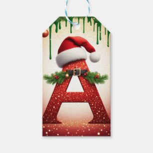 Weihnachtsmannmütze Buchstabe A Für Familiengesche Geschenkanhänger