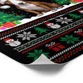 Weihnachtsmannmütze Bull Terrier Dog Xmas Tree Lig Poster (Ecke)