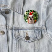 Weihnachtsmannmütze Bulldog Christmas Tree Snowman Button (Beispiel)