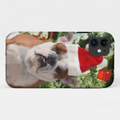 Weihnachtsmannmütze Bulldog Christmas Tree Snowman Case-Mate iPhone Hülle (Rückseite (Horizontal))