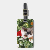 Weihnachtsmannmütze Bulldog Christmas Tree Snowman Gepäckanhänger (Vorderseite vertikal)