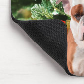 Weihnachtsmannmütze Bulldog Christmas Tree Snowman Mousepad (Ecke)
