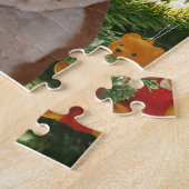 Weihnachtsmannmütze Bulldog Christmas Tree Snowman Puzzle (Seite)