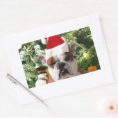 Weihnachtsmannmütze Bulldog Christmas Tree Snowman Rechteckiger Aufkleber (Umschlag)