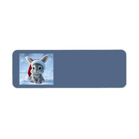 Weihnachtsmannmütze Bunny Address Labels (Vorne)