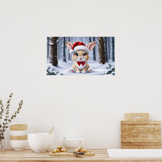 Weihnachtsmannmütze Bunny Poster (Küche)