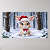 Weihnachtsmannmütze Bunny Poster (Vorne)