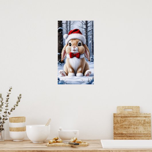 Weihnachtsmannmütze Bunny Poster (Küche)