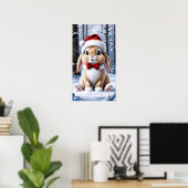 Weihnachtsmannmütze Bunny Poster (Heimbüro)