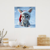 Weihnachtsmannmütze Bunny Poster (Küche)