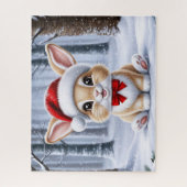Weihnachtsmannmütze Bunny Puzzle (Vertikal)