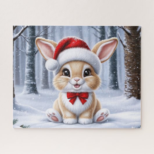 Weihnachtsmannmütze Bunny Puzzle (Horizontal)
