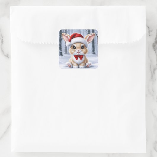 Weihnachtsmannmütze Bunny Stickers (Tasche)