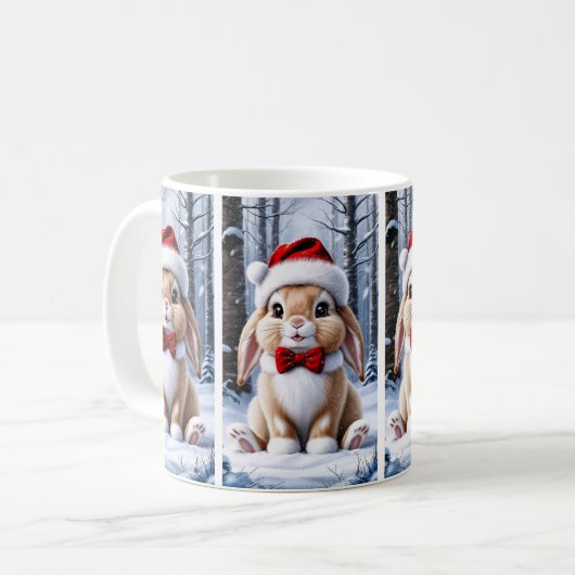 Weihnachtsmannmütze Bunny Tasse (Vorderseite Links)