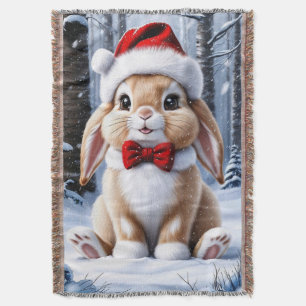 Weihnachtsmannmütze Bunny Throw Blanket Decke