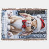 Weihnachtsmannmütze Bunny Throw Blanket Decke (Vorderseite)