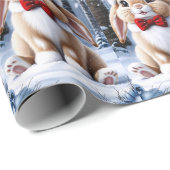 Weihnachtsmannmütze Bunny Wrapping Paper Geschenkpapier (Rolleneckpunkt)