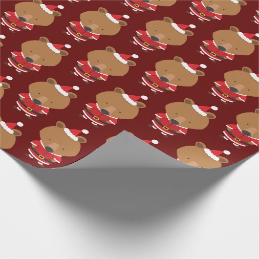 Weihnachtsmannmütze Burgund Weihnachtsfeiertag Wra Geschenkpapier (Ecke)