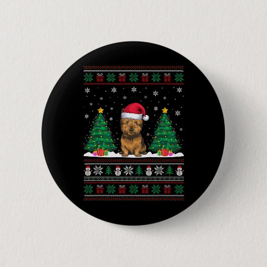 Weihnachtsmannmütze Cairn Terrier Dog Xmas Tree Li Button (Vorderseite)
