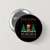 Weihnachtsmannmütze Cairn Terrier Dog Xmas Tree Li Button (Vorne & Hinten)