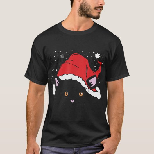 Weihnachtsmannmütze Cat Face Weihnachtskätzchen Li T-Shirt (Vorderseite)