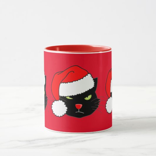 Weihnachtsmannmütze Cat Tasse (Zentrum)