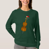 Weihnachtsmannmütze Cello T-Shirt (Vorderseite)