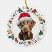Weihnachtsmannmütze Chesapeake Bay Retriever Holid Keramik Ornament (Vorne)