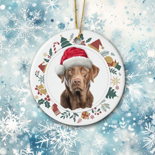 Weihnachtsmannmütze Chesapeake Bay Retriever Holid Keramik Ornament