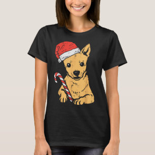 Weihnachtsmannmütze Chihuahua Chiwawa Dog Weihnach T-Shirt